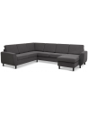 Wendy U-sofa i polyester B295 x D230 cm - Sort/Antracit