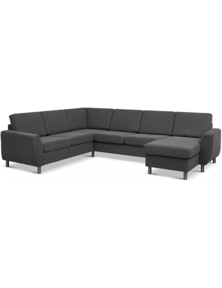 stor u-sofa u sofa i moderne design stof grå 2 chaiselonger