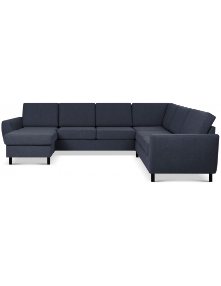 stor u-sofa u sofa i moderne design stof blå 2 chaiselonger