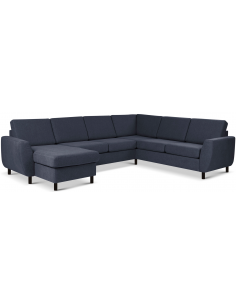 stor u-sofa u sofa i moderne design stof blå 2 chaiselonger 2