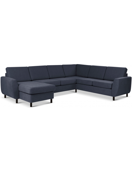 stor u-sofa u sofa i moderne design stof blå 2 chaiselonger
