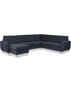 stor u-sofa u sofa i moderne design stof blå 2 chaiselonger 2