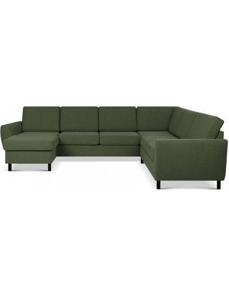 stor u-sofa u sofa i moderne design stof grøn 2 chaiselonger