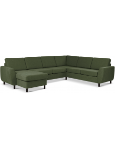 stor u-sofa u sofa i moderne design stof grøn 2 chaiselonger 2