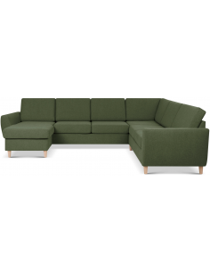 stor u-sofa u sofa i moderne design stof grøn 2 chaiselonger