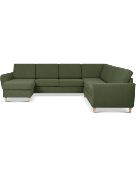 stor u-sofa u sofa i moderne design stof grøn 2 chaiselonger