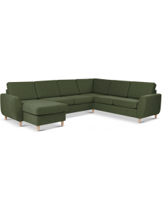 stor u-sofa u sofa i moderne design stof grøn 2 chaiselonger 2