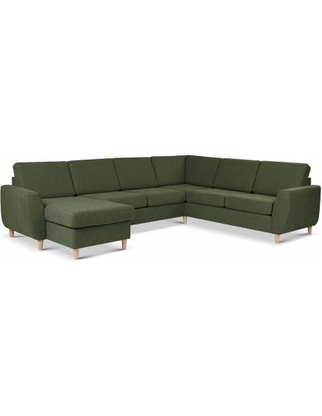stor u-sofa u sofa i moderne design stof grøn 2 chaiselonger