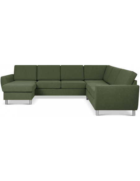 stor u-sofa u sofa i moderne design stof grøn 2 chaiselonger