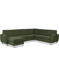 stor u-sofa u sofa i moderne design stof grøn 2 chaiselonger 2