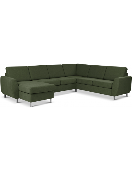 stor u-sofa u sofa i moderne design stof grøn 2 chaiselonger