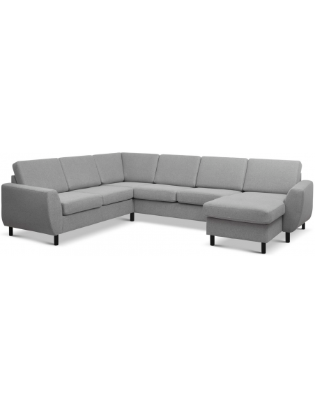 stor u-sofa u sofa i moderne design stof grå 2 chaiselonger