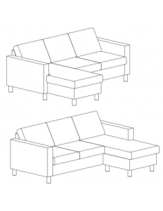 chaiselongsofa chaiselong sofa moderne billig tilbud stof grå 2