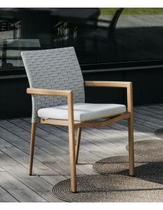 havestol med armlæn træ teak eg havemøbler udendørsmøbler 2