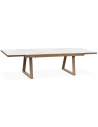 Havebord med udtræk i aluminium og HPL laminat 200 - 300 x 96 cm - Eg/Sand marmor
