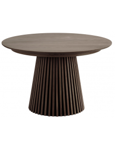 Rundt spisebord med udtræk brun træ 2