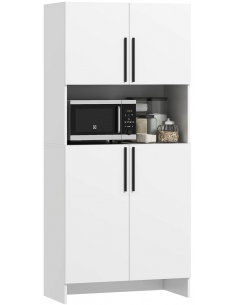 køkken skænk skab køkkenskab opbevaring hvid mikroovn microovn