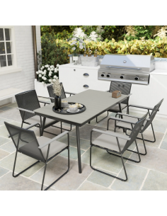 spisebordssæt udendørs havemøbler havebord med havestole polyrattan 2