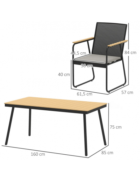 spisebordssæt udendørs havemøbler havebord med havestole polyrattan