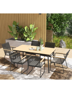 spisebordssæt udendørs havemøbler havebord med havestole polyrattan 2