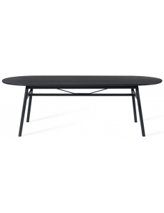 sort ovalt spisebord egetræ eg 2