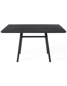 sort firkantet kvadratisk spisebord egetræ eg 2