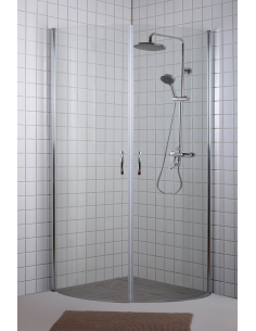 brusedør brusehjørne brusevæg buet moderne badeværelse