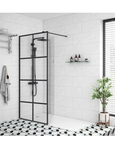 brusevæg brusehjørne messing sort new york moderne badeværelse