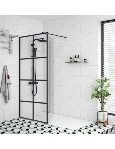 brusevæg brusehjørne messing sort new york moderne badeværelse