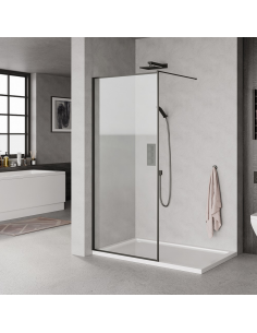 brusevæg brusehjørne moderne badeværelse sort