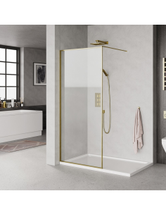 brusevæg brusehjørne moderne badeværelse messing