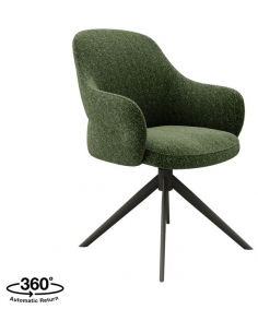 spisebordsstol med armlæn drejefunktion drejefod boucle stof