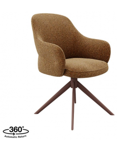 spisebordsstol med armlæn drejefunktion drejefod boucle stof