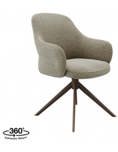 spisebordsstol med armlæn drejefunktion drejefod boucle stof