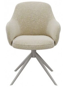 spisebordsstol med armlæn drejefunktion drejefod boucle stof 2