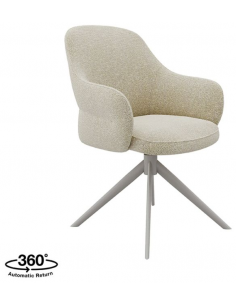 spisebordsstol med armlæn drejefunktion drejefod boucle stof