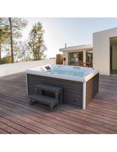 udendørs spa udendørsspa spabad udendørs terrasse led bobler lys tilbud massage whirlpool boblebad 3 personer udespa