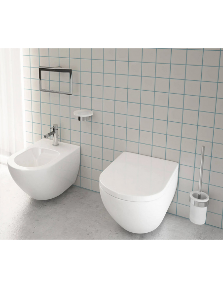 toiletbørste sort messing hvid krom badeværelse