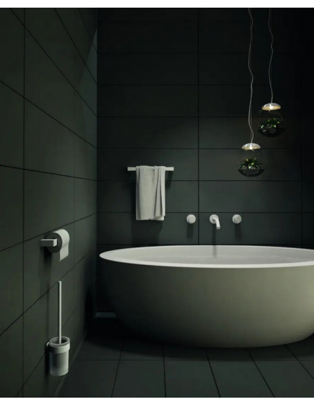 toiletbørste sort messing hvid krom badeværelse
