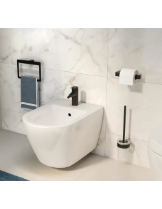 toiletbørste sort messing hvid krom badeværelse 2