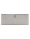 OAKURA Skænk i stål og egetræsfinér B200 cm - Mat beige/Messing