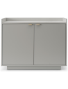 SAVIOR Skænk i MDF og egetræsfinér B95 cm - Mat beige/Hvid marmor