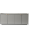 SAVIOR Skænk i MDF og egetræsfinér B186 cm - Mat beige/Hvid marmor