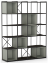 ANYA Bogreol i metal og møbelplade H197 x B139,5 cm - Sort/Grøn