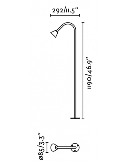 Udendørs bedlamper spyd sort led