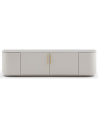 OAKURA Tvbord i stål og egetræsfinér B200 cm - Mat beige/Messing