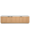 LALO Tvbord i marmor og egetræsfinér B180 cm - Eg/Hvid marmor