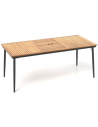 Havebord i metal og akacietræ 200 x 90 cm - Sort/Natur
