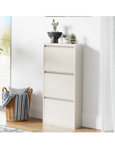 Skoskab gulv væg vægmonteret væghængt hvid metal 2