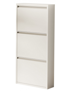 Skoskab gulv væg vægmonteret væghængt hvid metal